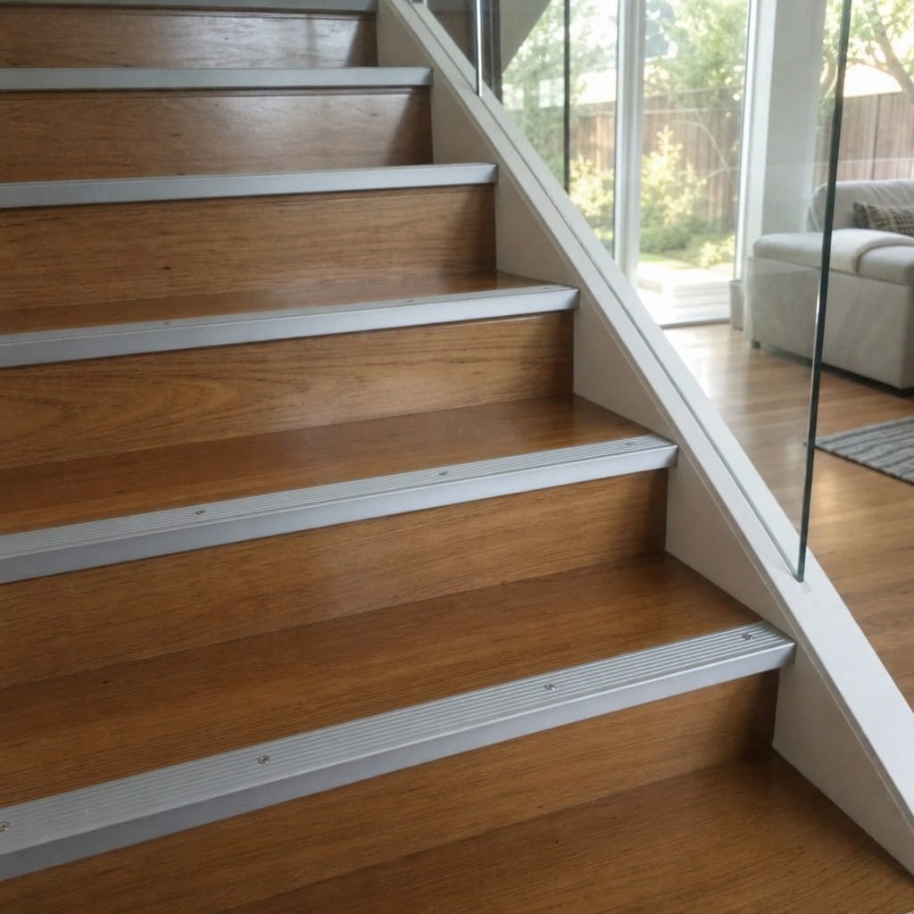 Customer photo review of Anodised Aluminium Non-Slip Ribbed Stair Nosing Edge Trim 40 x 20mm | 900mm & 2.7m Lengths | 5 Colours