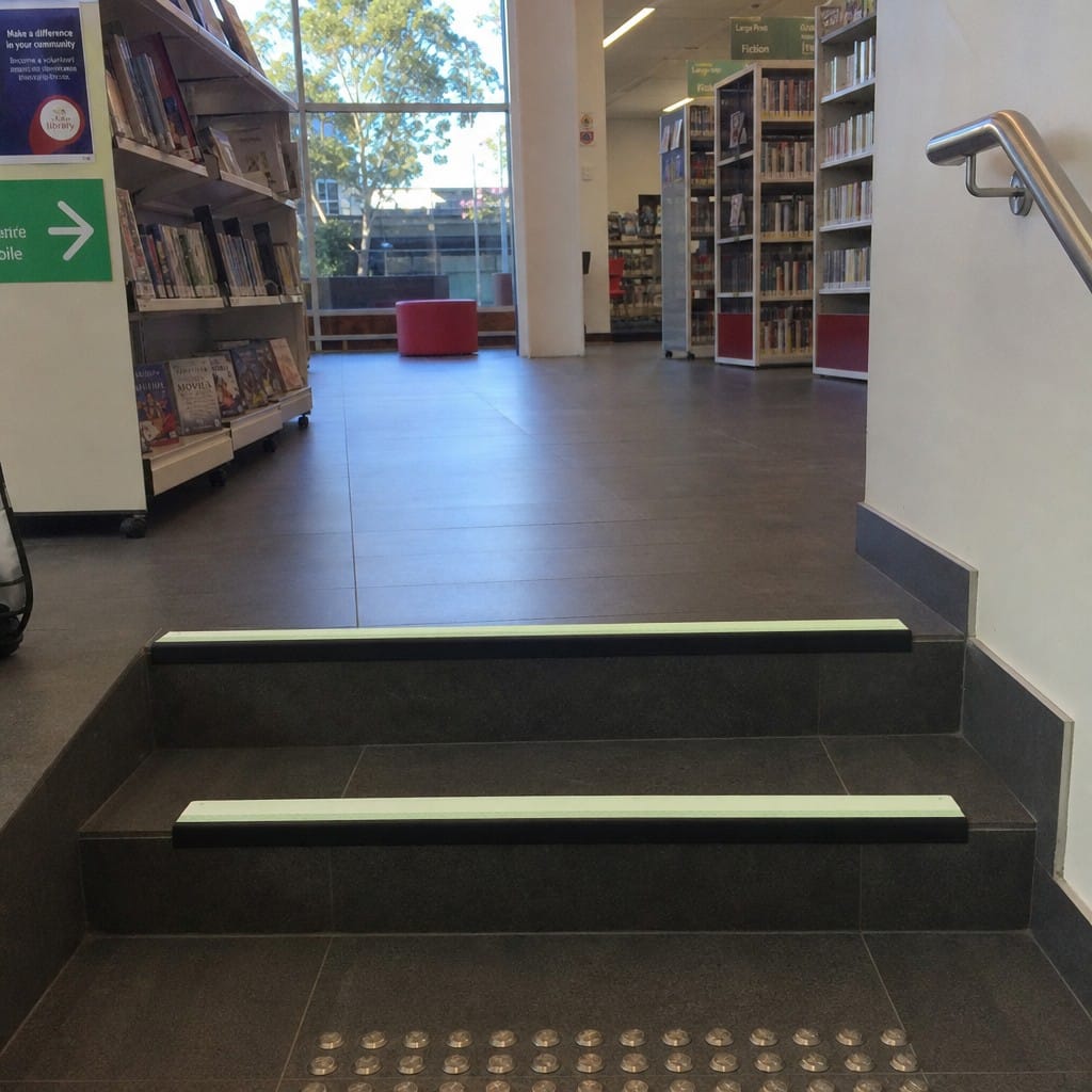 Customer photo review of PVC Stair Nosing 65x36mm Slimline Anti Slip Glow Edge, 11 Colours