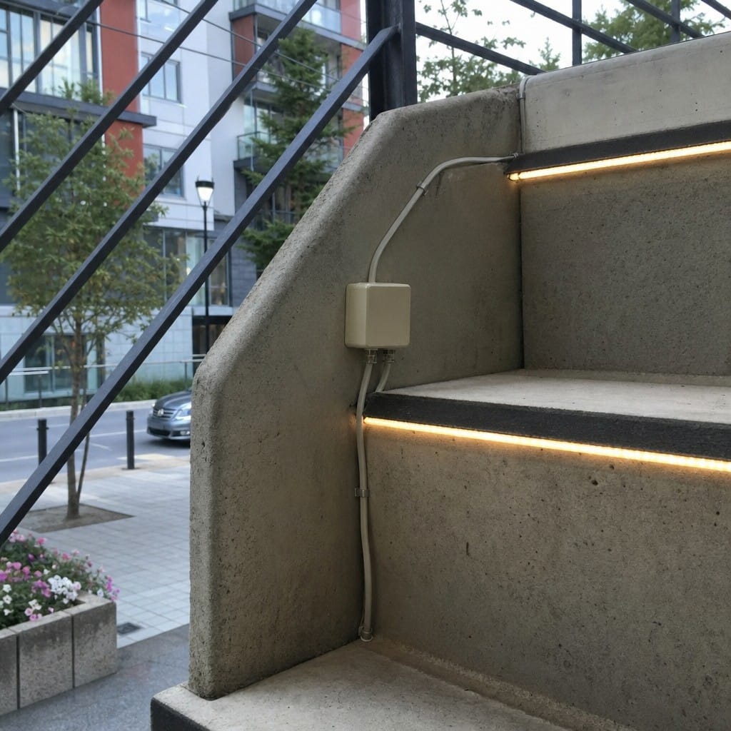 Customer photo review of Two Port LED Connector Block for Stair Nosing Lighting