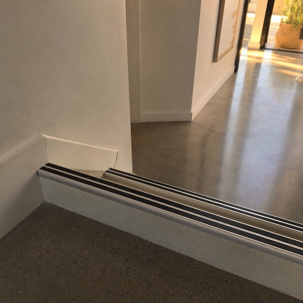 Customer photo review of 36mm Slim Aluminium Stair Nosing | Twin Rubber Anti-Slip Inserts