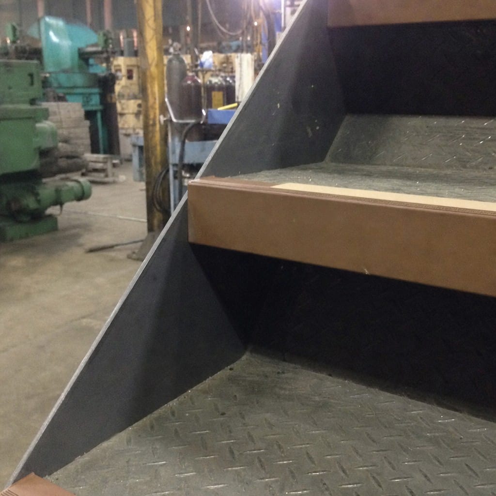 Customer photo review of Aluminium Stair Nosing Rake Back 2.44m 70mm Single Channel