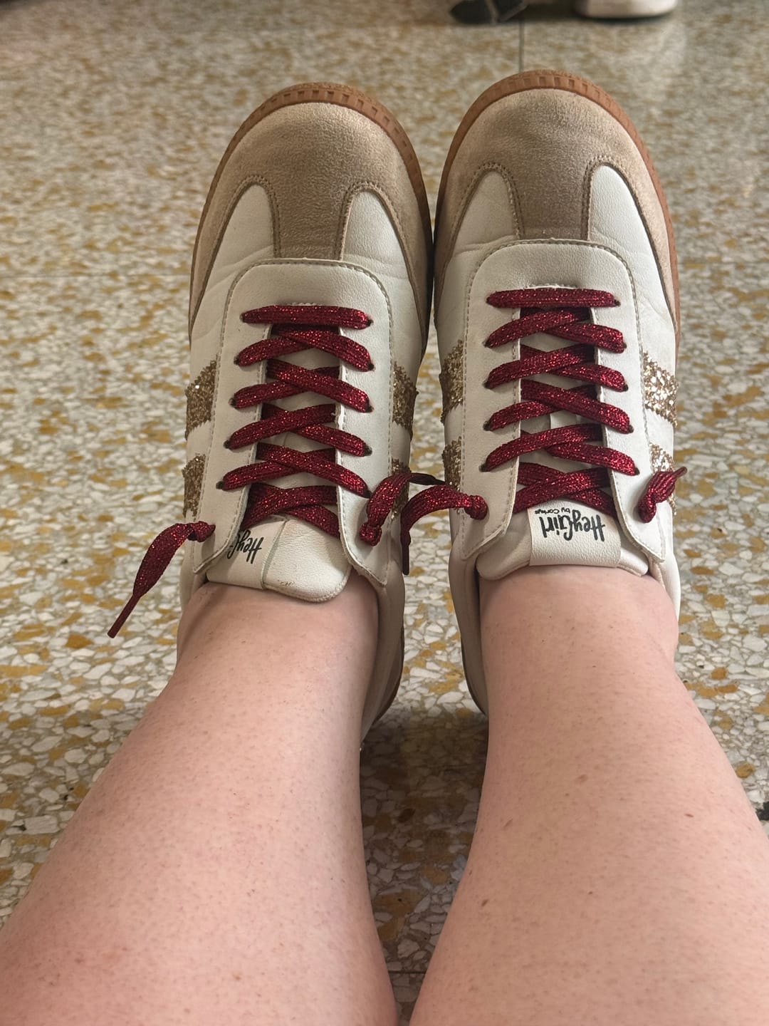 Customer photo review of Heads Up Gold Glitter Sneakers