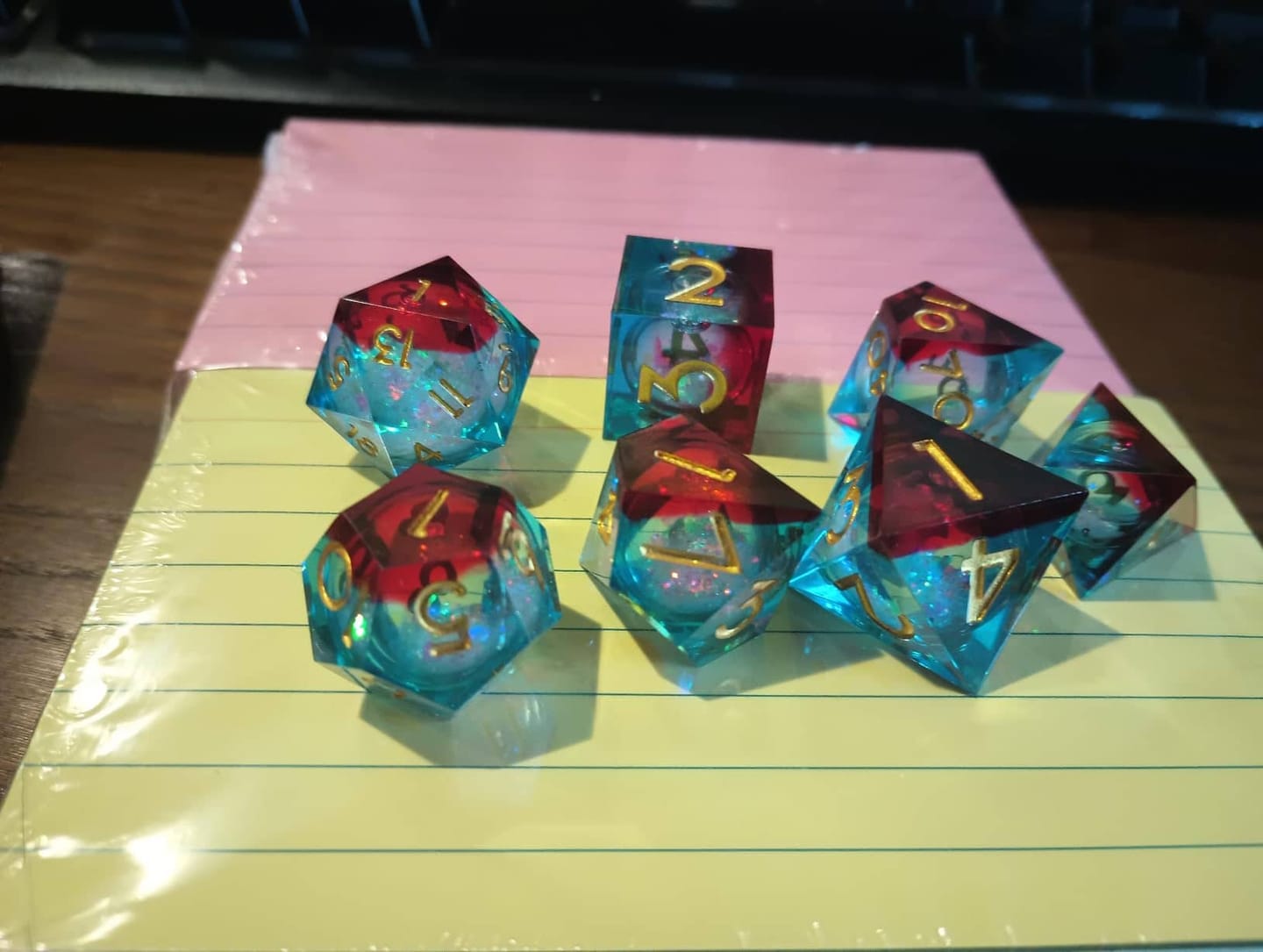 Customer photo review of Liquid Galaxy Dice Set