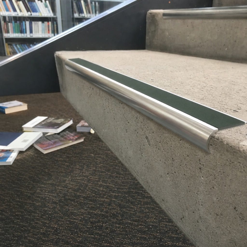 Customer photo review of Aluminium Bullnose Stair Nosing 2.44m Anti Slip 39mm