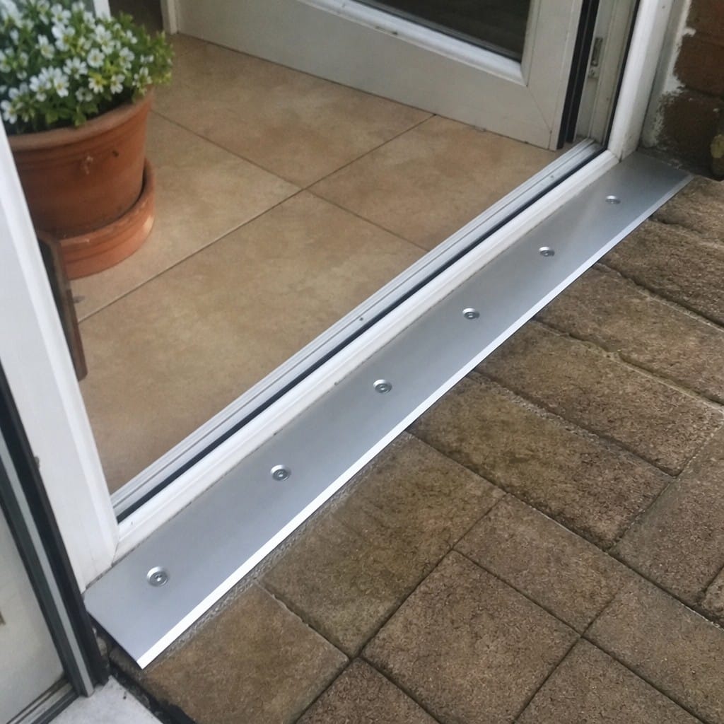 Customer photo review of Aluminium Ramp Threshold Profile 38mm Screw Fit, 8mm & 10mm Floors
