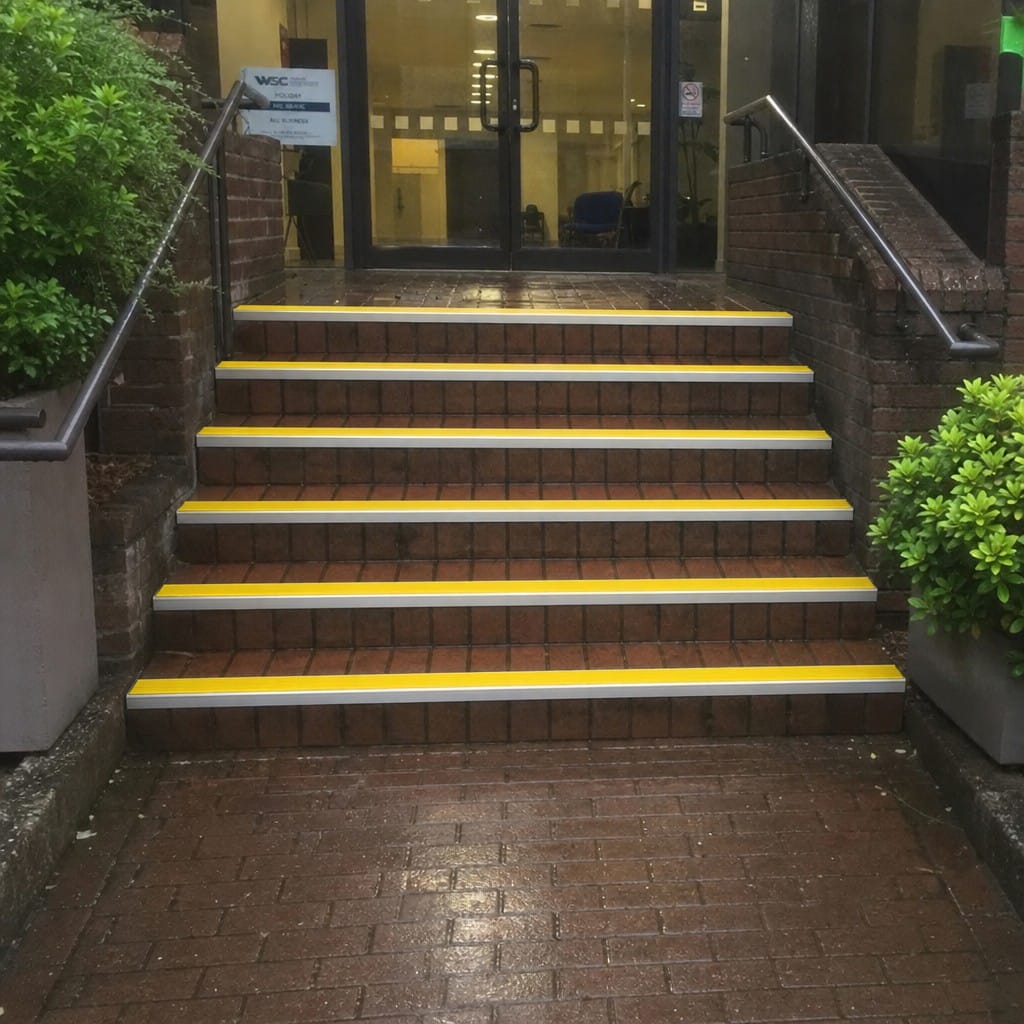 Customer photo review of Aluminium Stair Nosing 71x55mm Heavy Duty Anti-Slip PVC Insert, 11 Colours