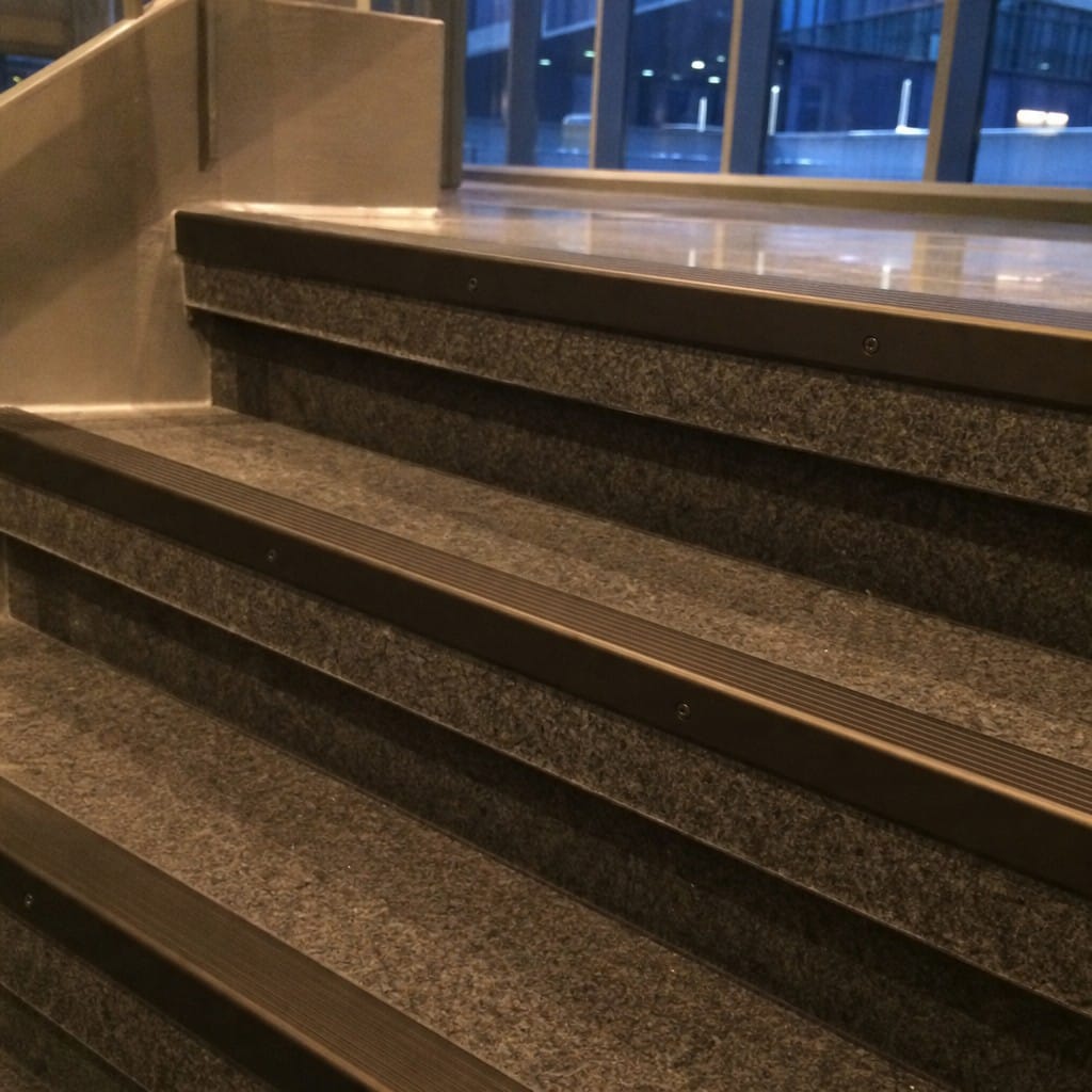 Customer photo review of Aluminium Stair Nosing 62x32mm Square Edge, Bronze & Black