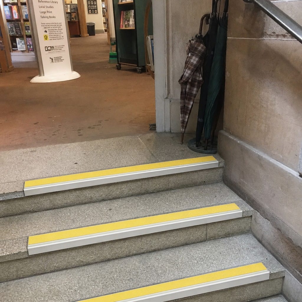Customer photo review of Aluminium Stair Nosing 68x33mm Silicon Carbide Ramped Anti Slip