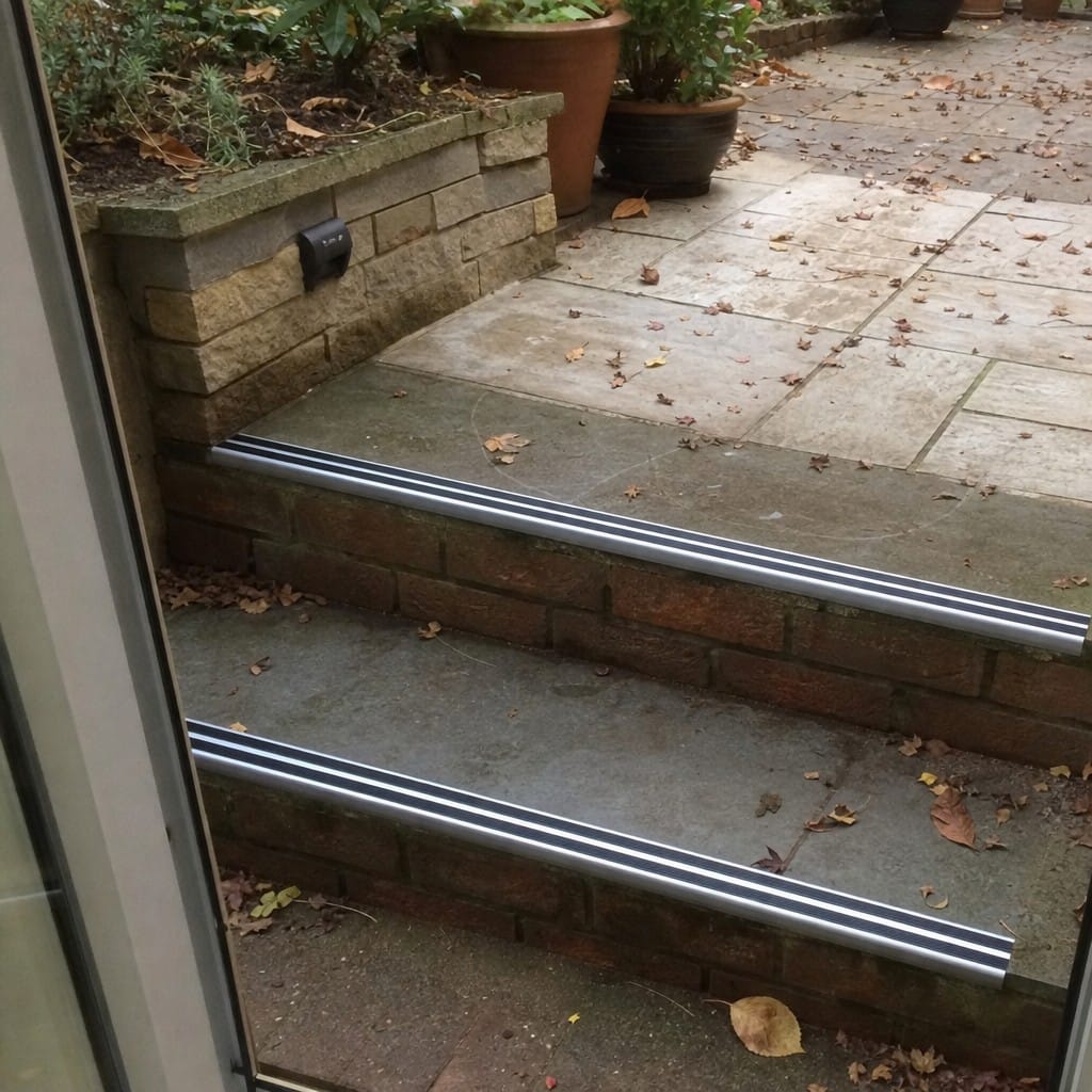 Customer photo review of 36mm Slim Aluminium Stair Nosing | Twin Rubber Anti-Slip Inserts
