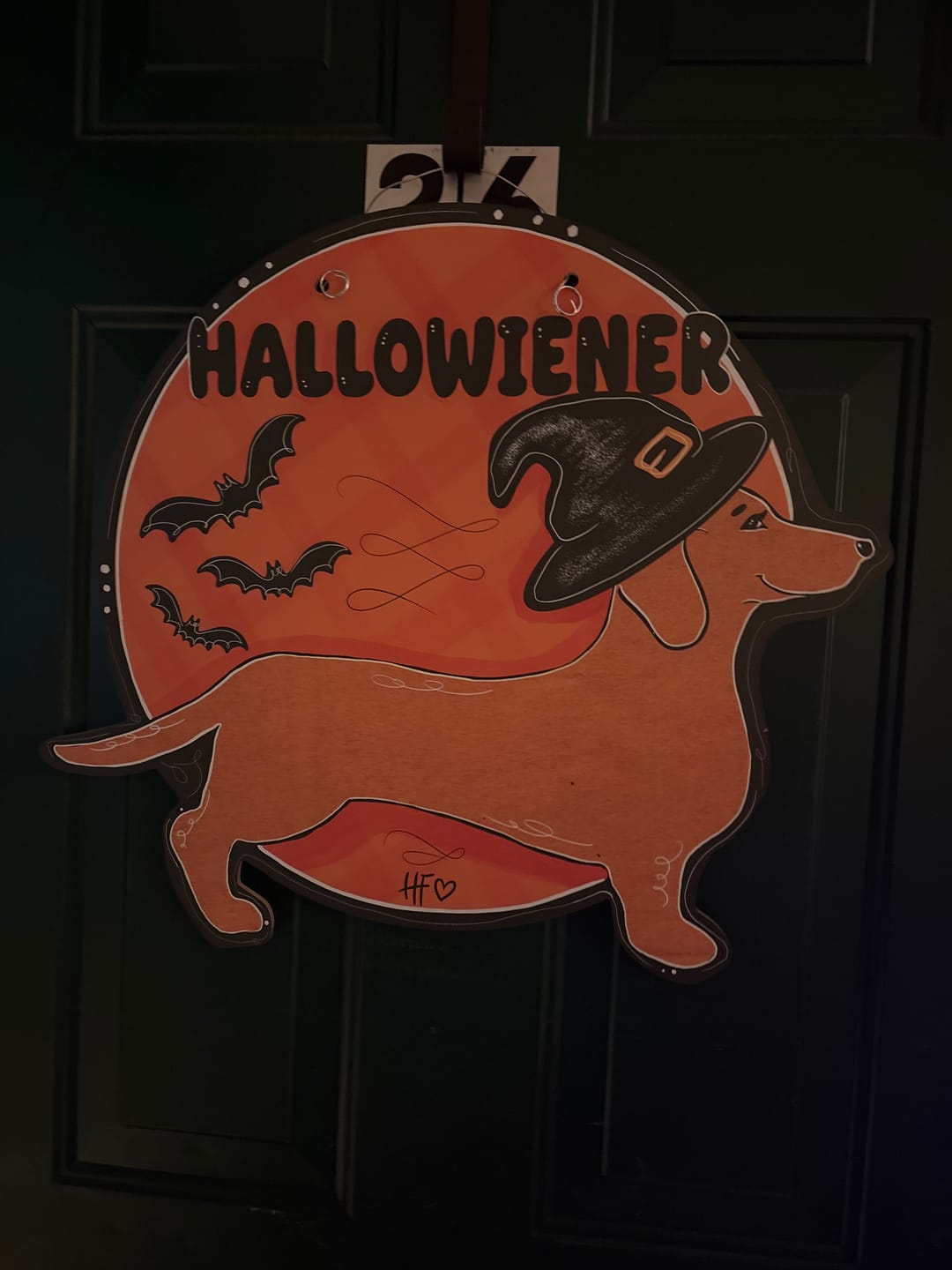 Customer photo review of Hallowiener Dachshund Door Hanger