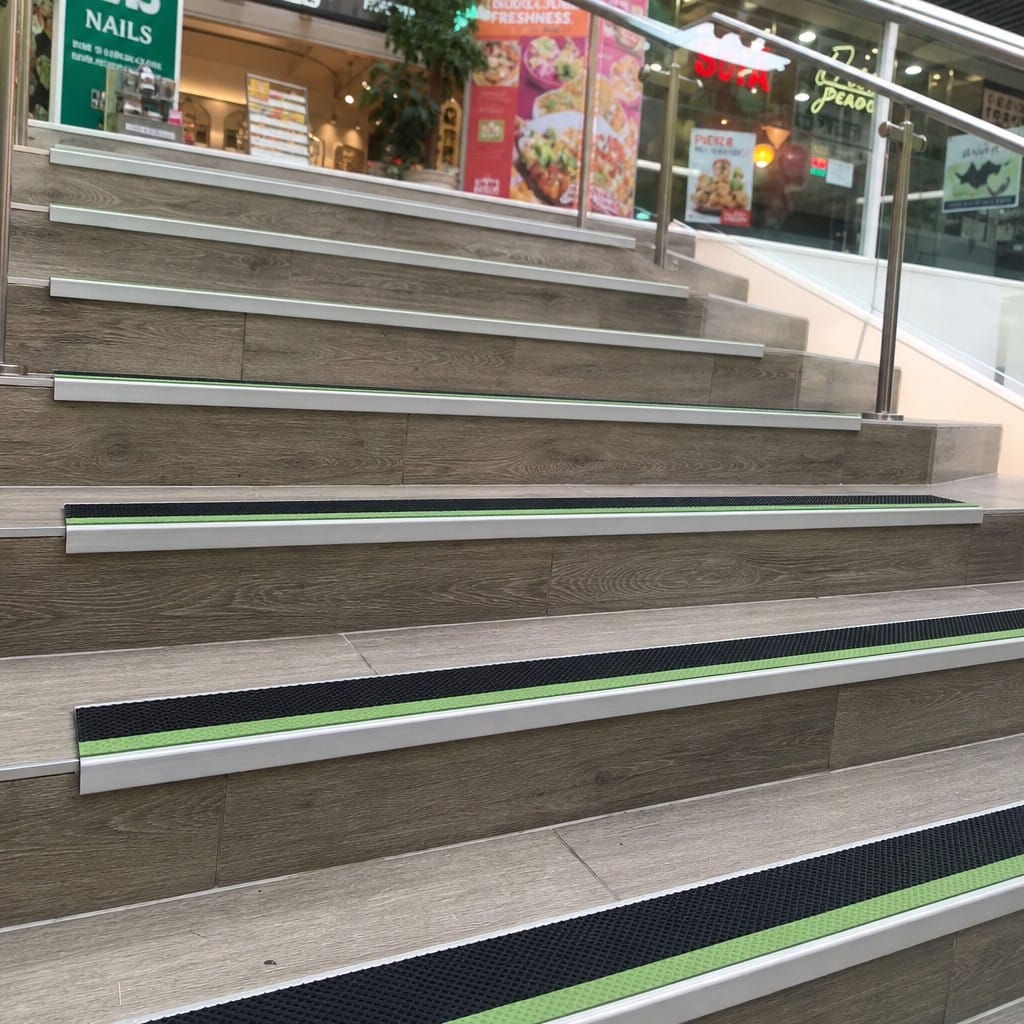 Customer photo review of Screw Fit Aluminium Anti-Slip Stair Nosing 63mm x 32mm for Indoor & Outdoor Use