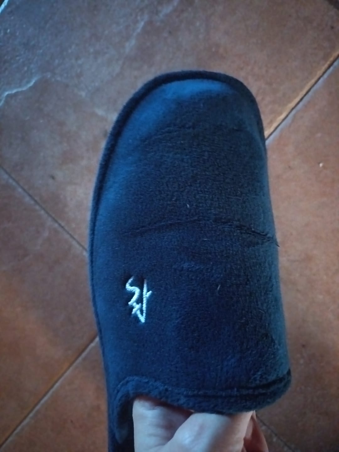 Customer photo review of Zapatilla terciopelo liso de Andinas