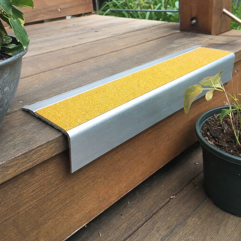 Customer photo review of External Grade Aluminium Stair Nosing 68x33mm Silicone Carbide