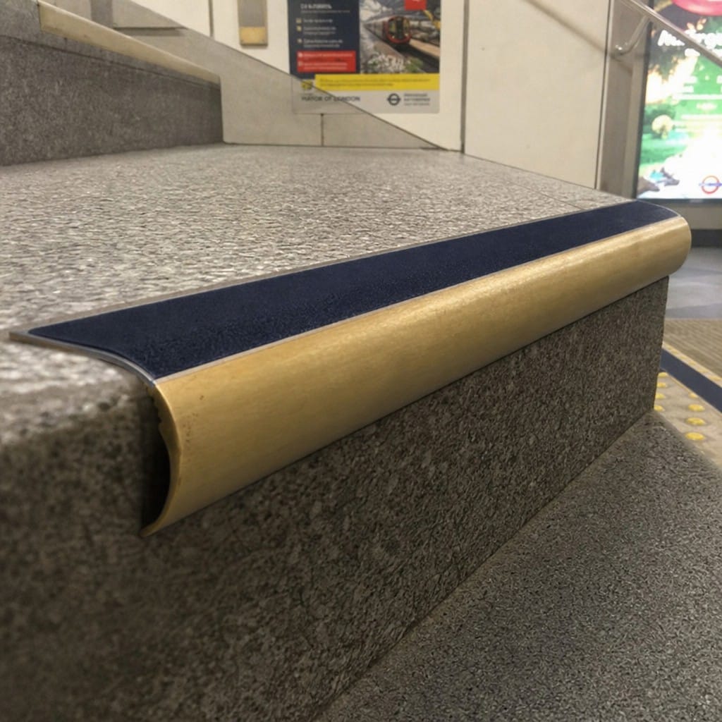Customer photo review of Aluminium Stair Nosing 2.44m Single Channel 37mm Bullnose