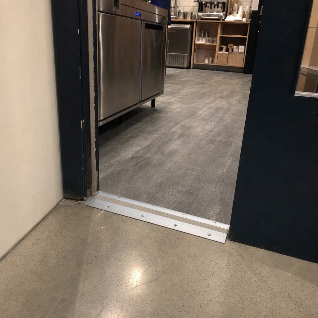 Customer photo review of Transition Strip 43x10mm Aluminium Self Adhesive Ramp Profile