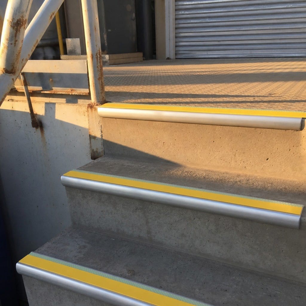Customer photo review of Aluminium Stair Nosing 70x40mm Bullnose with Photoluminescent Strip