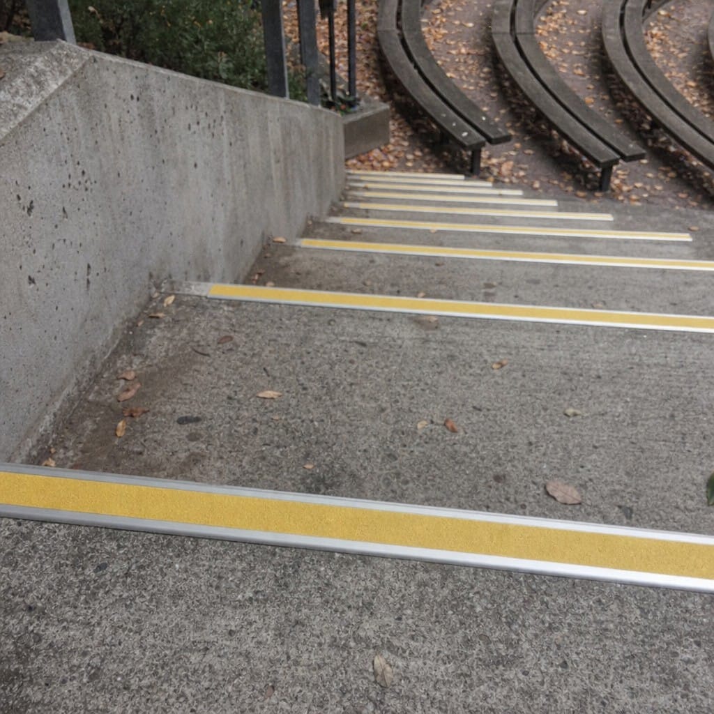 Customer photo review of Aluminium Stair Nosing 68x33mm Silicon Carbide Ramped Anti Slip