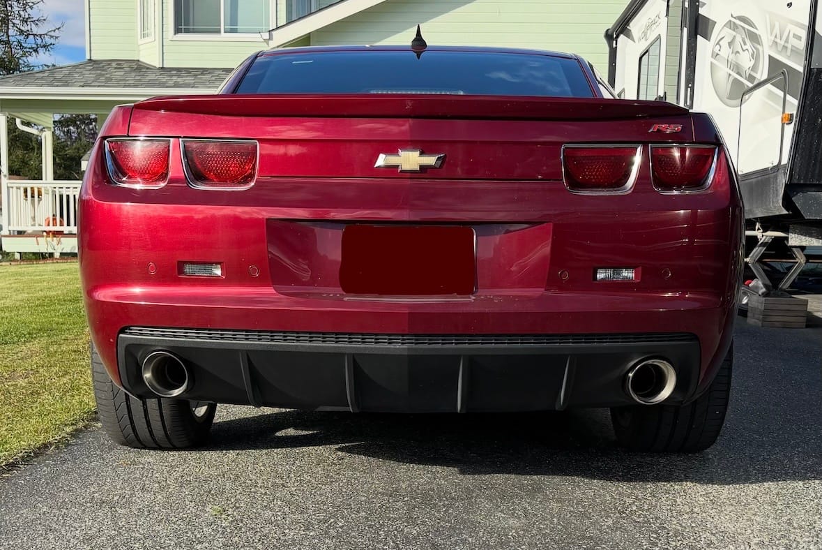 Customer photo review of PrivateLabelMfg Axle Back Exhaust Muffler Delete - Chevy Camaro 2010 - 2015 V6 3.6L
