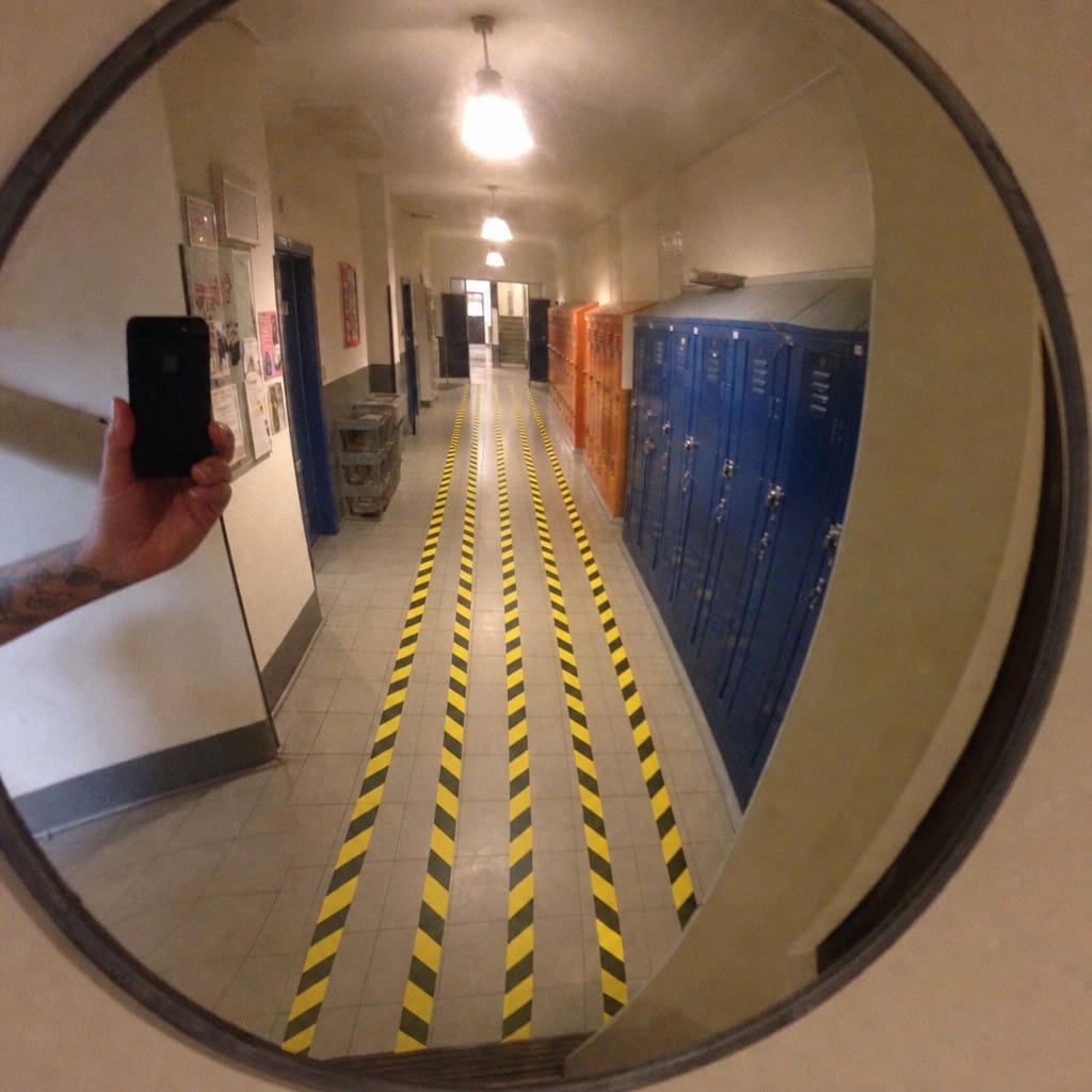 Customer photo review of Black & Yellow Anti-Slip Tape | Chevron Hazard Pattern | Silicon Carbide | 18.3m