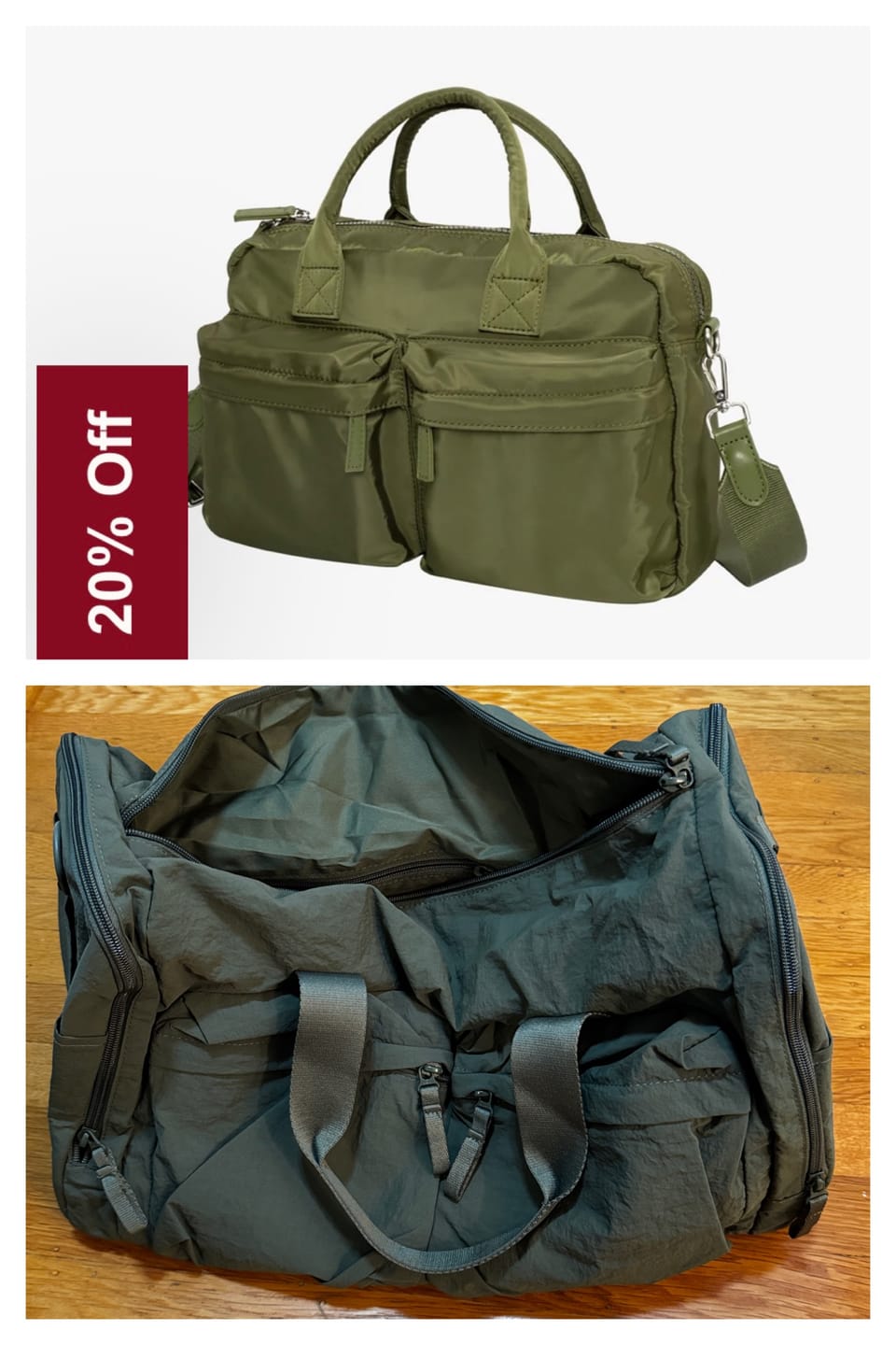 Customer photo review of Olives Nylon Crossbody Bag