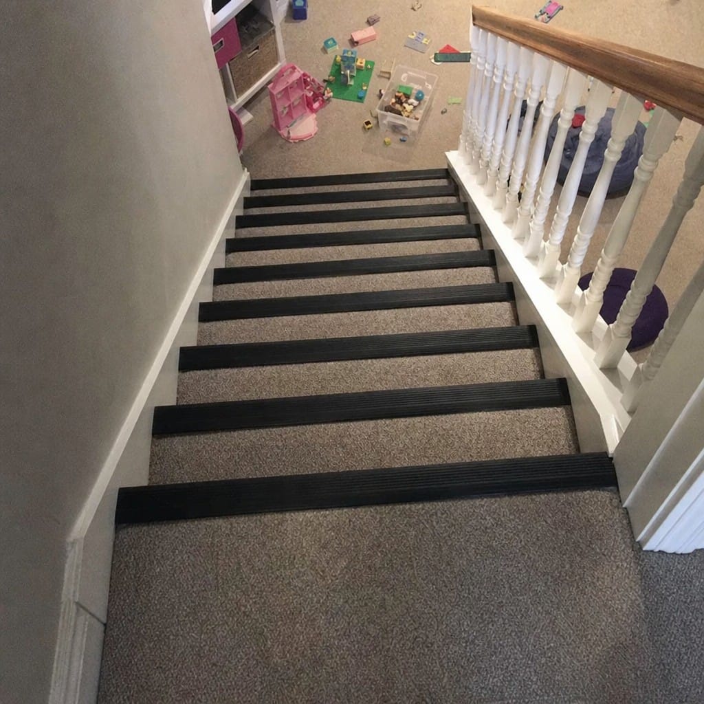 Customer photo review of Anti Slip Stair Nosing 70x40mm Flexible PVC Strip, Black or Grey