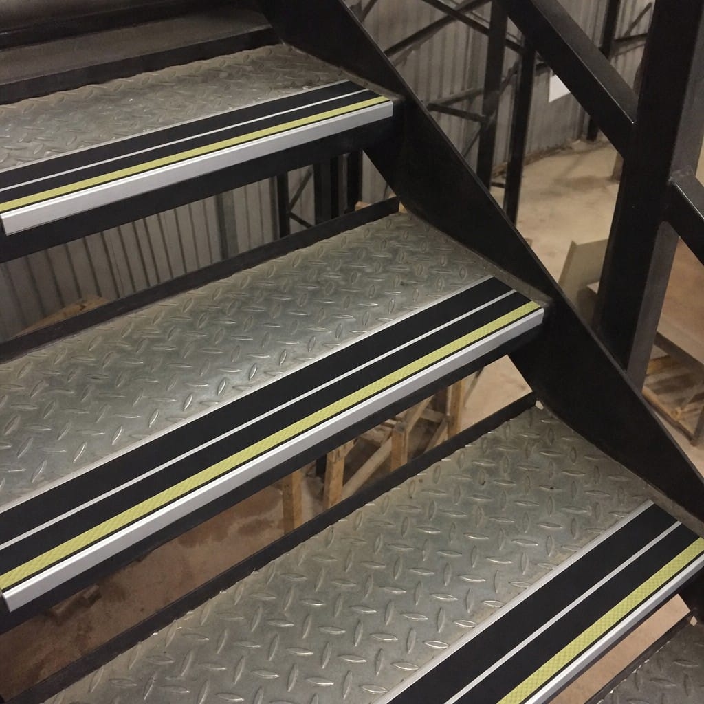 Customer photo review of Aluminium Stair Nosing 91x32mm Double Insert Anti Slip Glow Edge