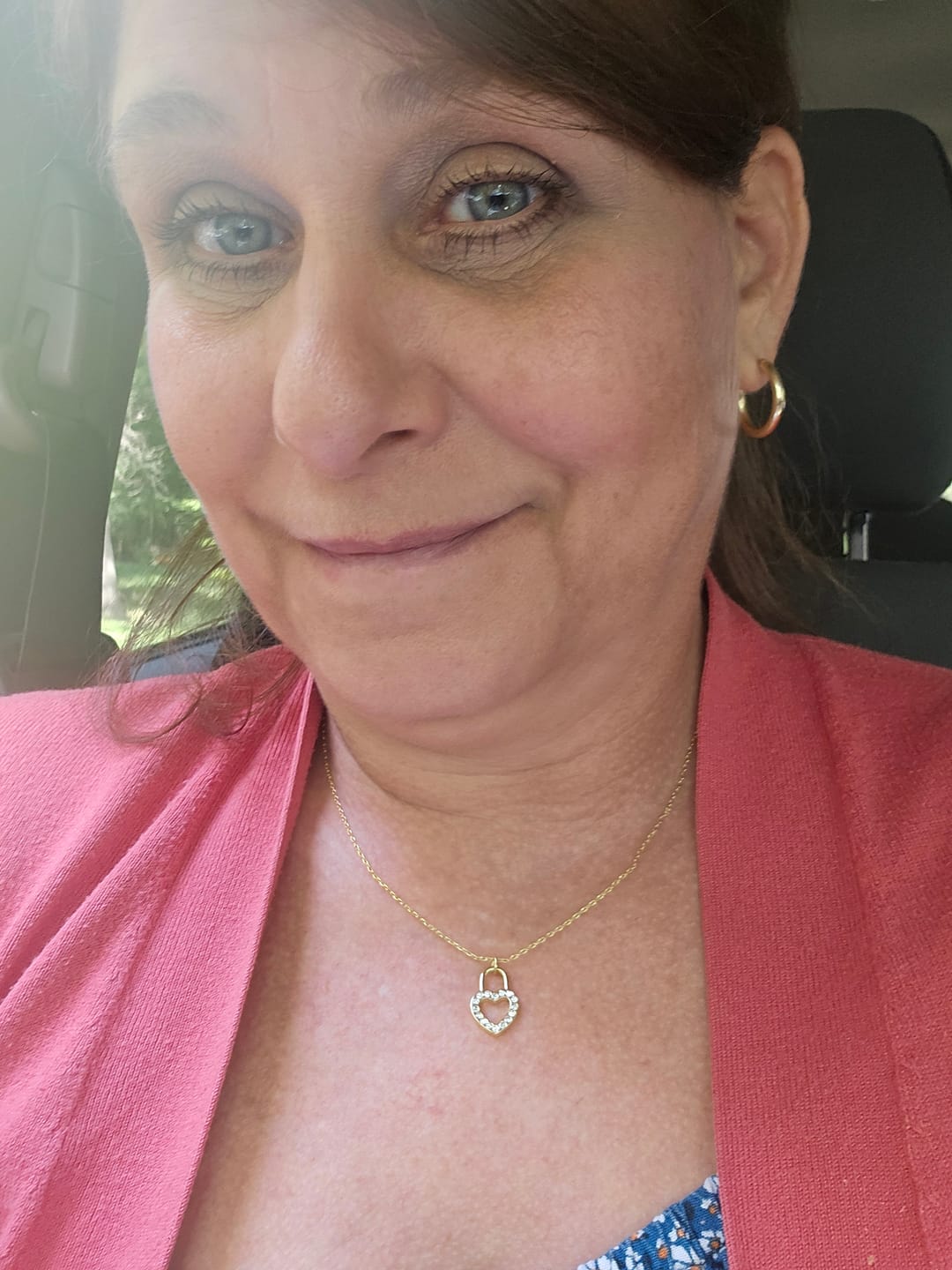 Customer photo review of Janelle 18k White Gold Plated Heart Padlock Pendant Necklace with Swarovski Crystals