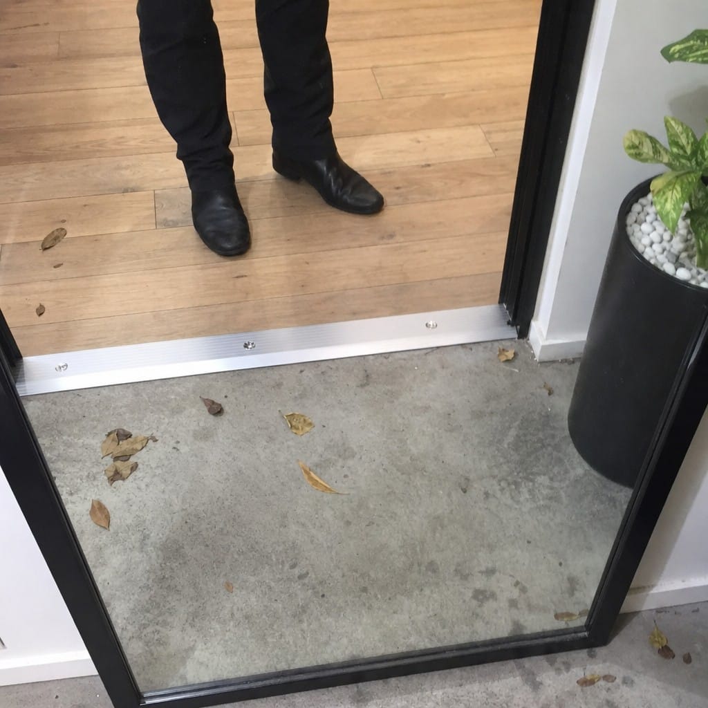 Customer photo review of Aluminium Ramp Threshold Strip 38mm Screw Fit, 3mm & 6mm Floors