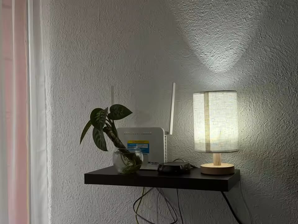 Customer photo review of Lampe de Table LED avec Pied en Bois et Abat-Jour en tissu