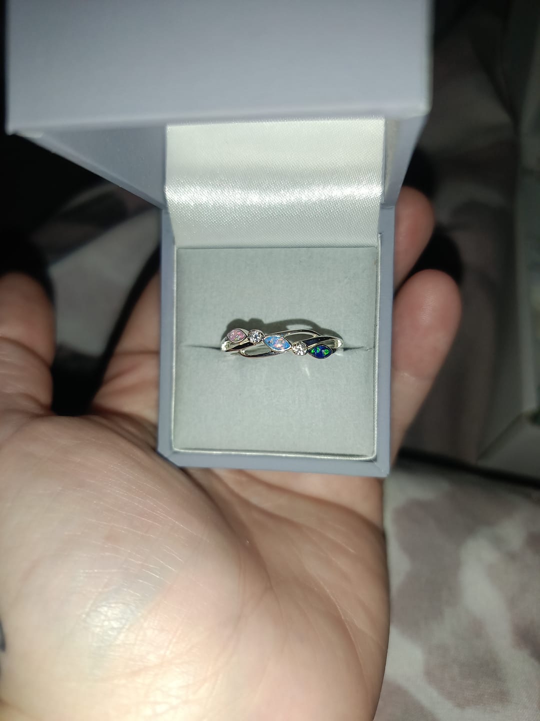 Customer photo review of Evelyn Eternity Ring, suitable for up to 3 sets of ashes.