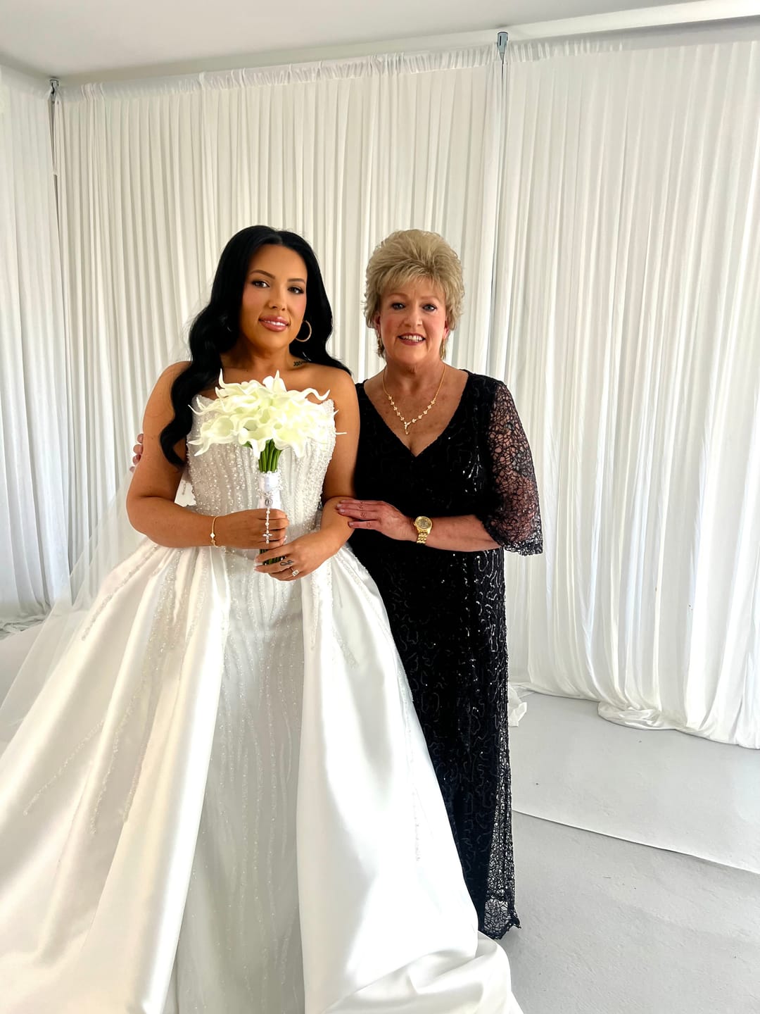 Customer photo review of Quora Black Sequin Gown