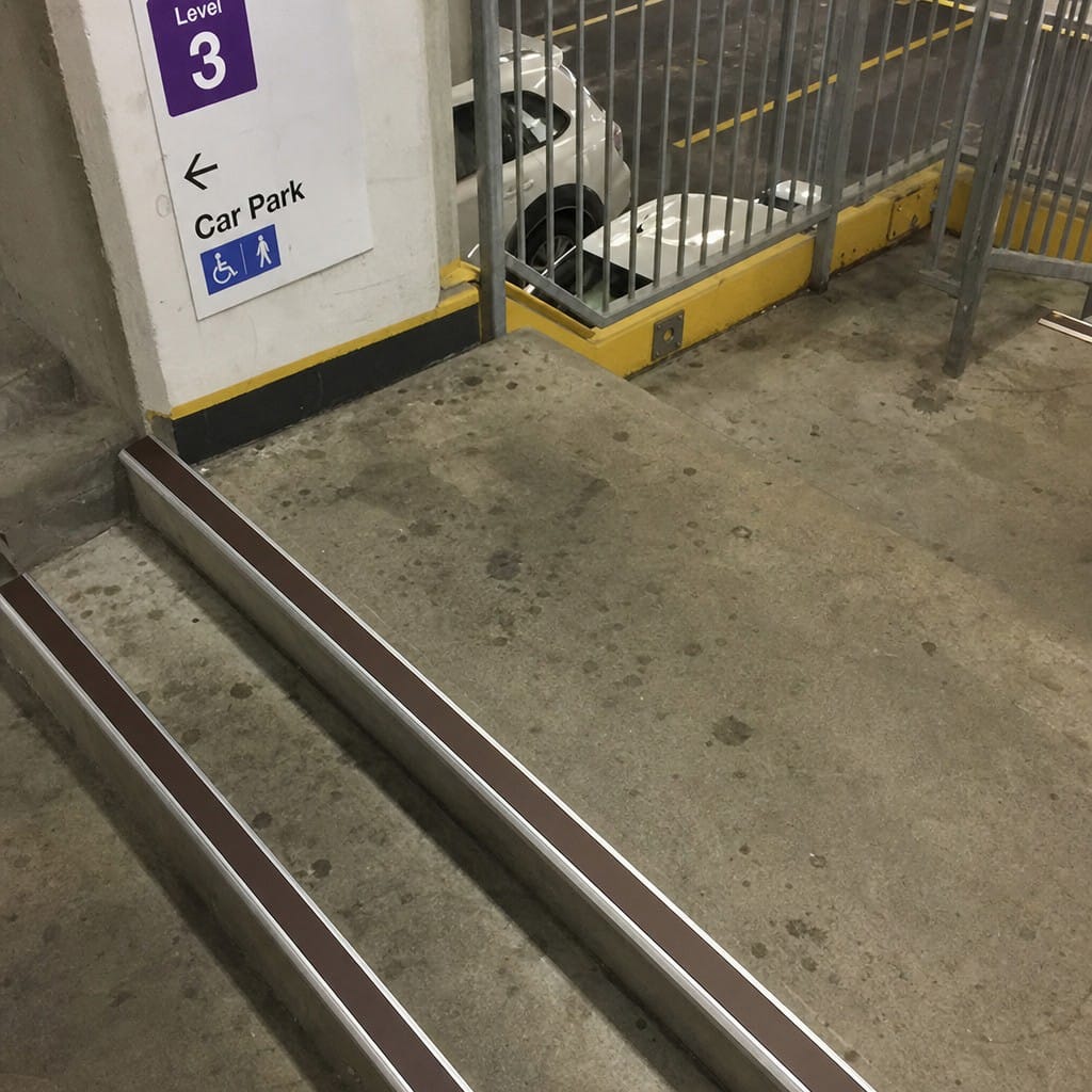Customer photo review of Safety Stair Nosing 66x32mm DDA Compliant Aluminium Commercial