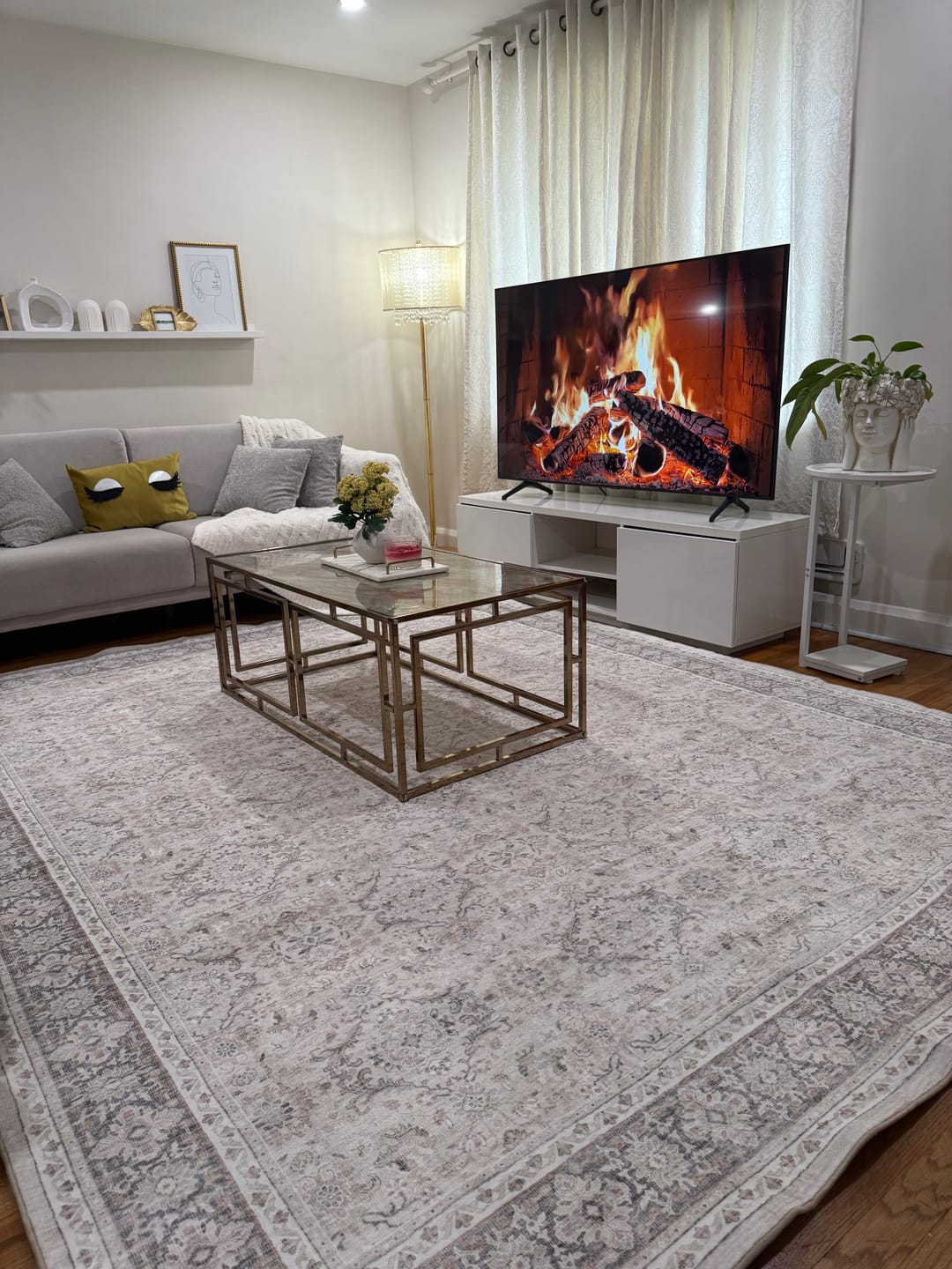 Customer photo review of Felix Washable Area Rug - Beige