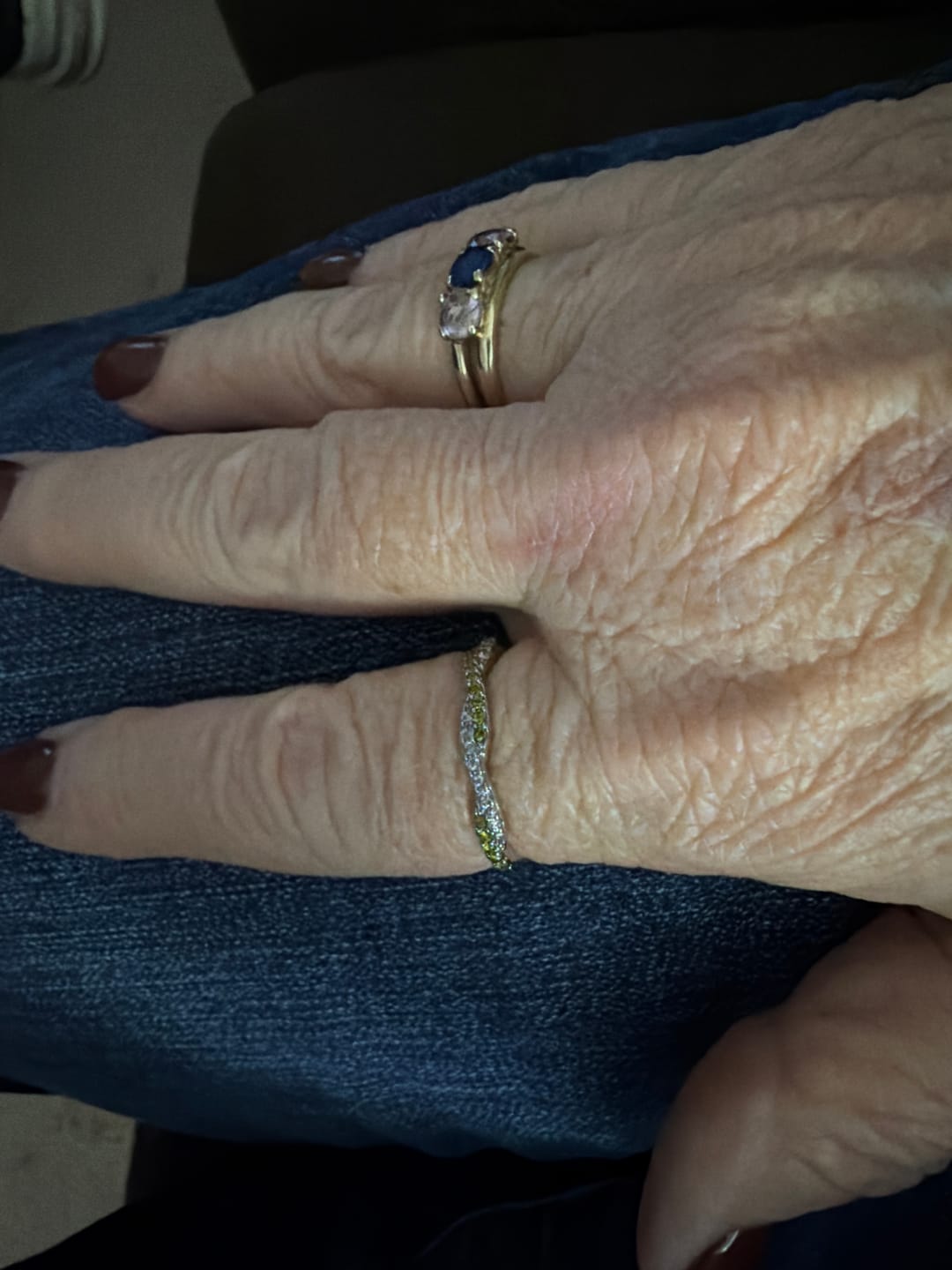 Customer photo review of Custom Wavy Birthstone Promise Ring