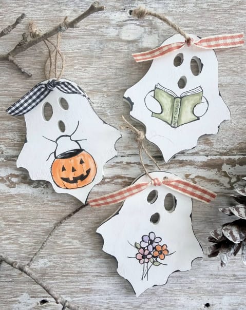 Customer photo review of Unfinished Sheet Ghost Shape | Halloween Craft Cutout | up to 46" DIY