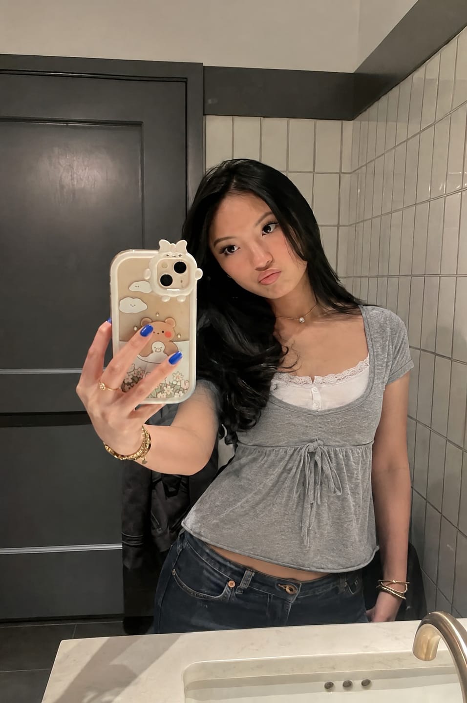 Customer photo review of Cosette Lace Trim Babydoll Tee