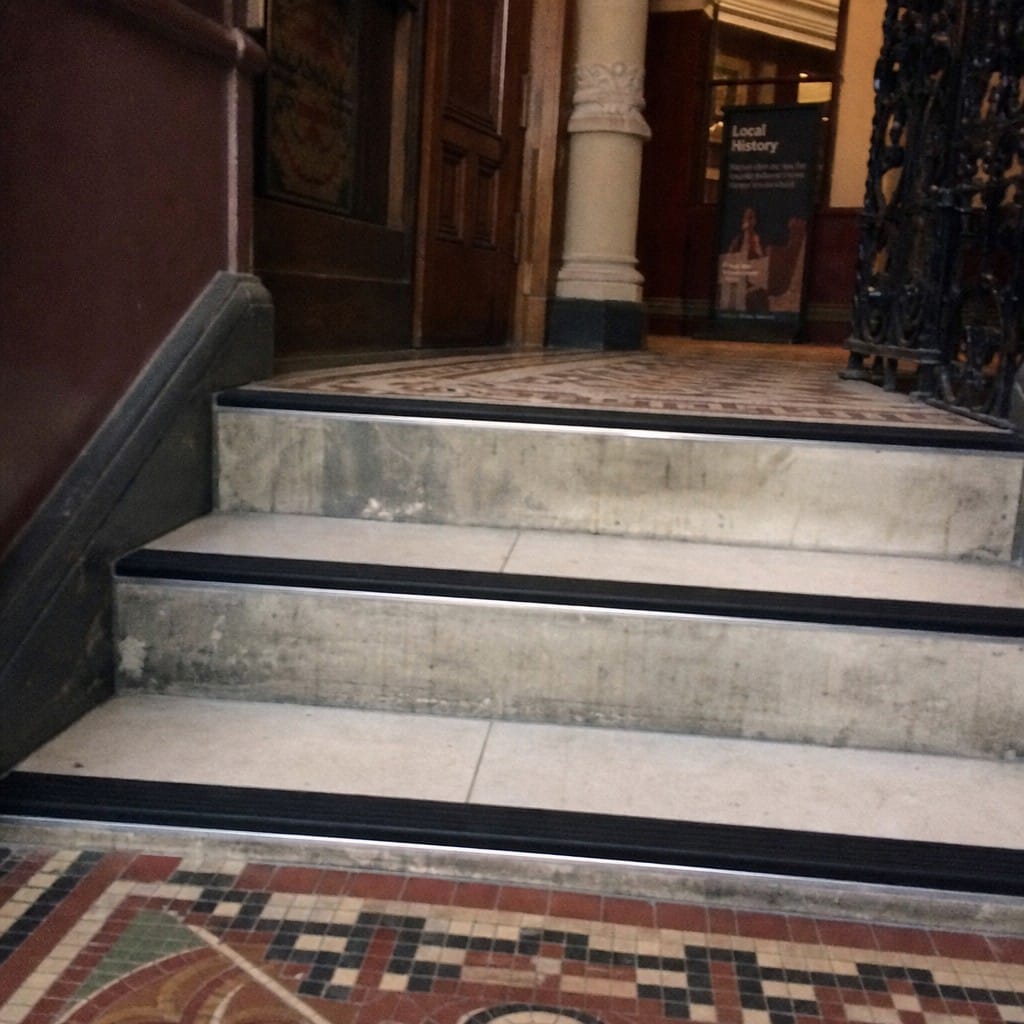 Customer photo review of Aluminium Stair Nosing for Tiled Steps 30mm Tile-In, Anti-Slip PVC Tread, 2.5m