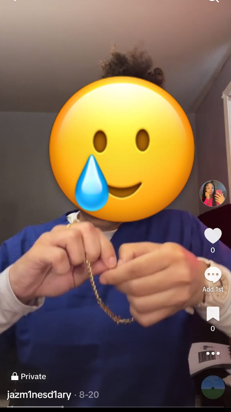 Customer photo review of Name Bracelet w/ Cuban Chain