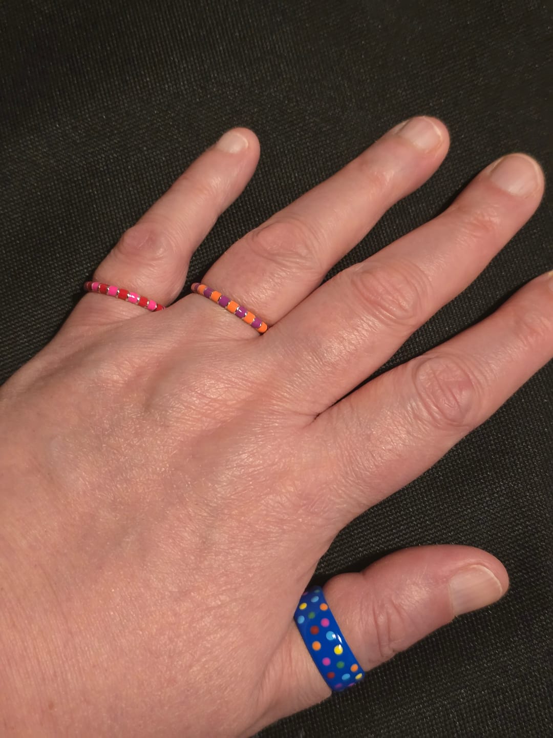 Customer photo review of Polka Dot Multicolour Thick Ring | Enamel Sterling Silver