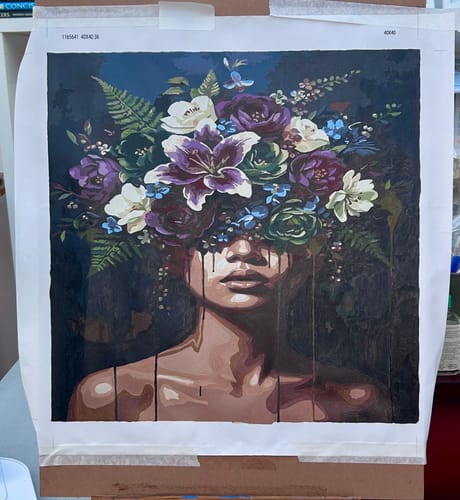 Customer photo review of Midnight Garden Muse (Paint by Numbers)