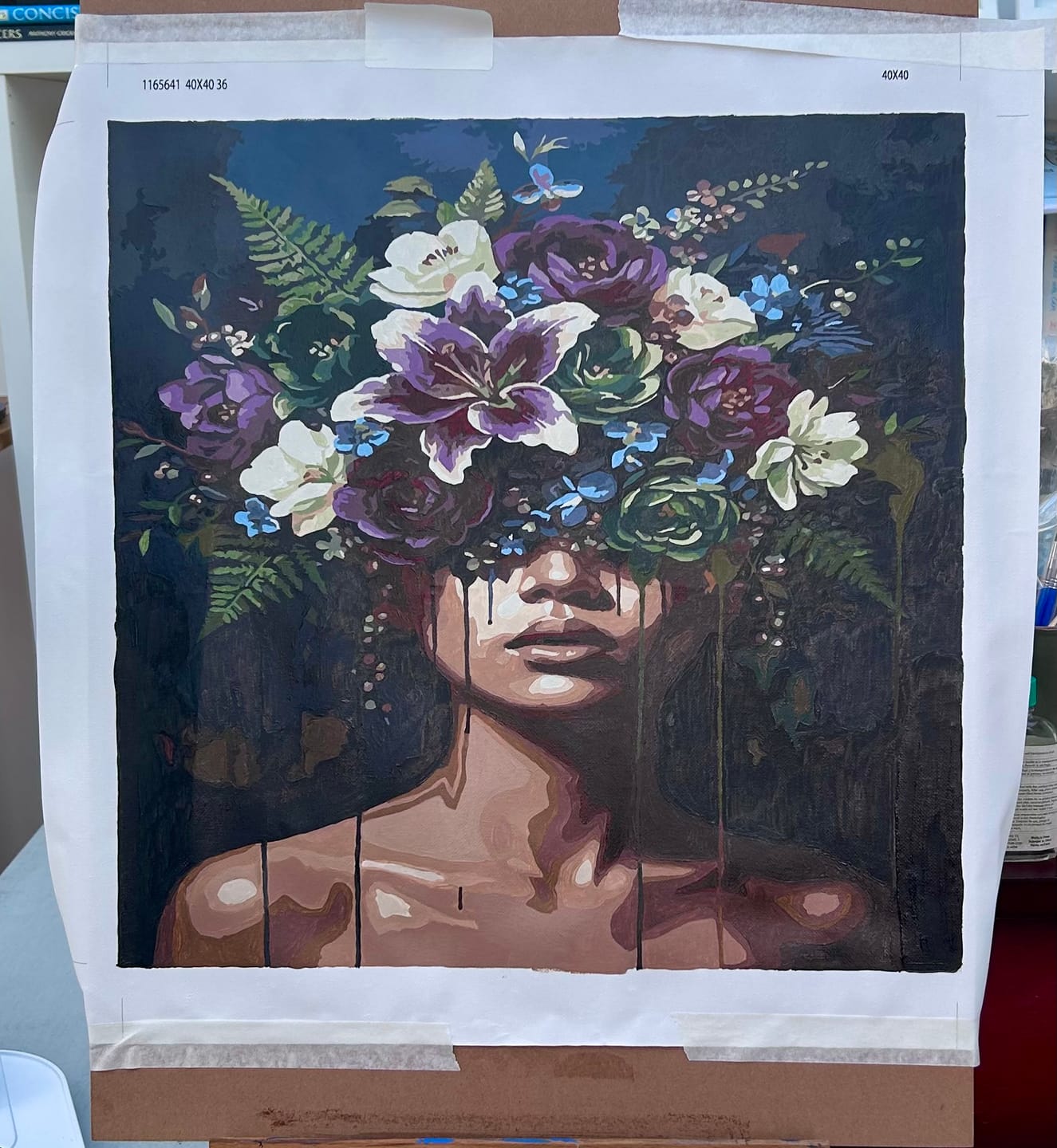 Customer photo review of Midnight Garden Muse (Paint by Numbers)