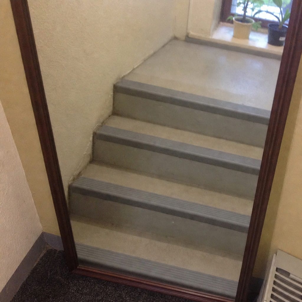 Customer photo review of Self Adhesive PVC Stair Nosing 40mm x 25mm, Grey, Silver or Black