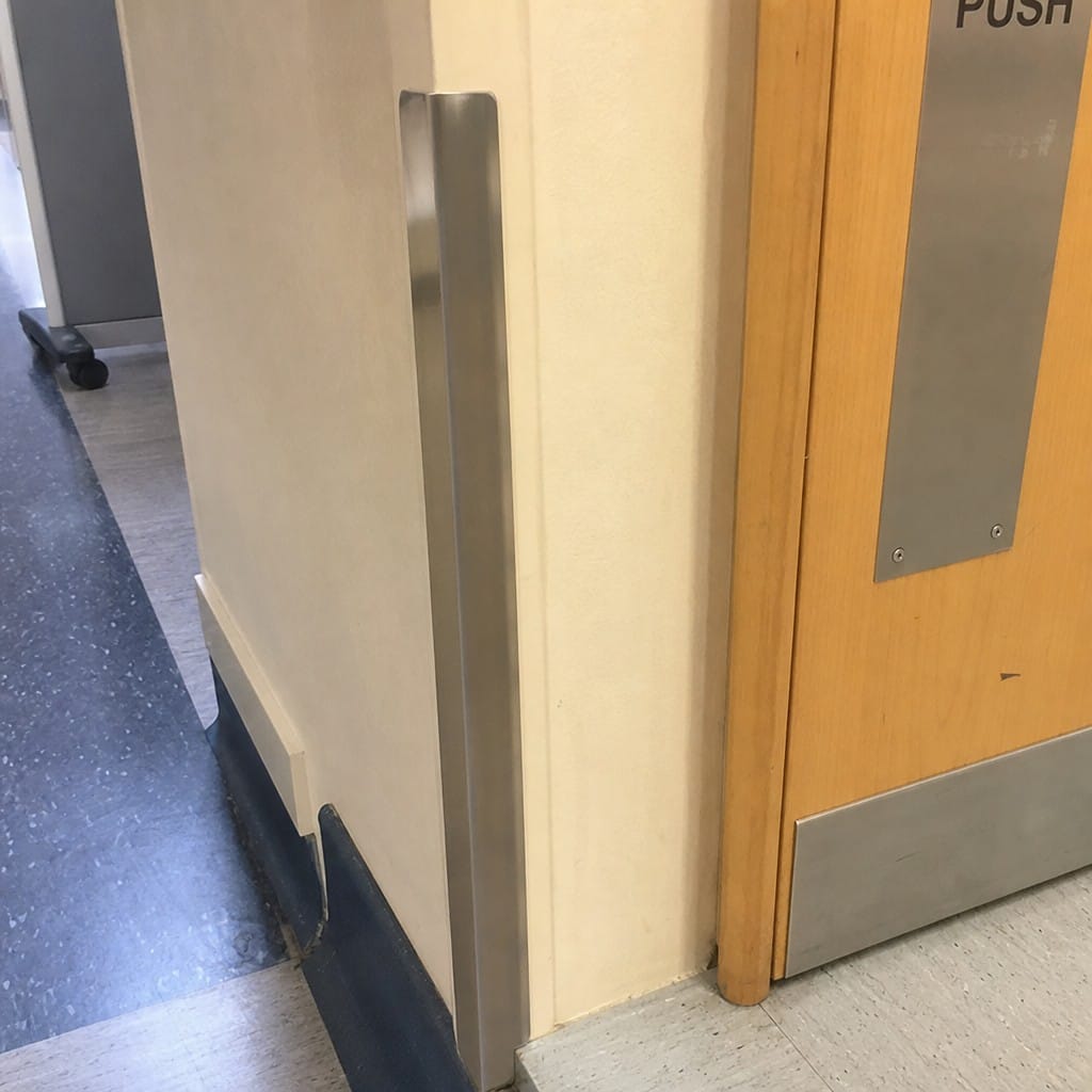 Customer photo review of Aluminium 90° Corner Guard – Brushed Finish Wall Edge Protector 2.5m