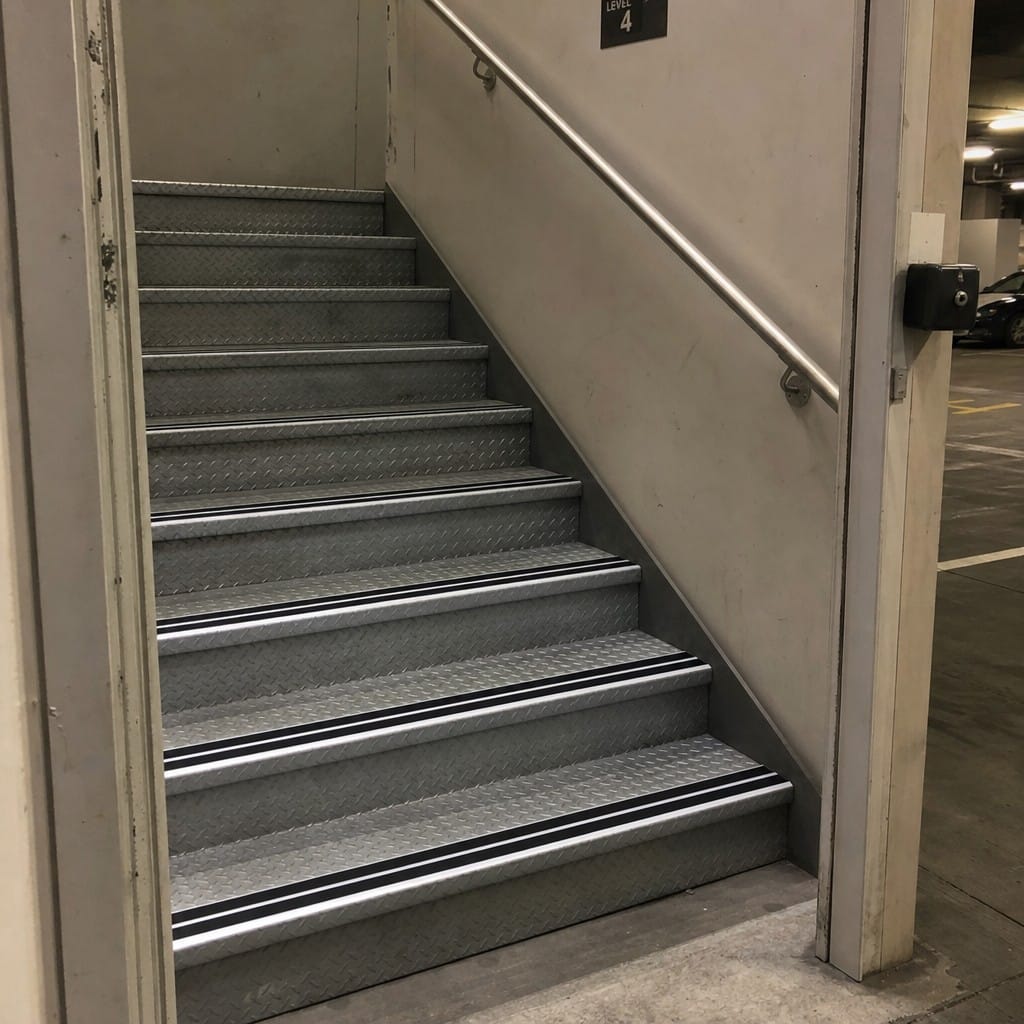 Customer photo review of Aluminium Stair Nosing 91x32mm Heavy Duty Double Anti Slip Insert