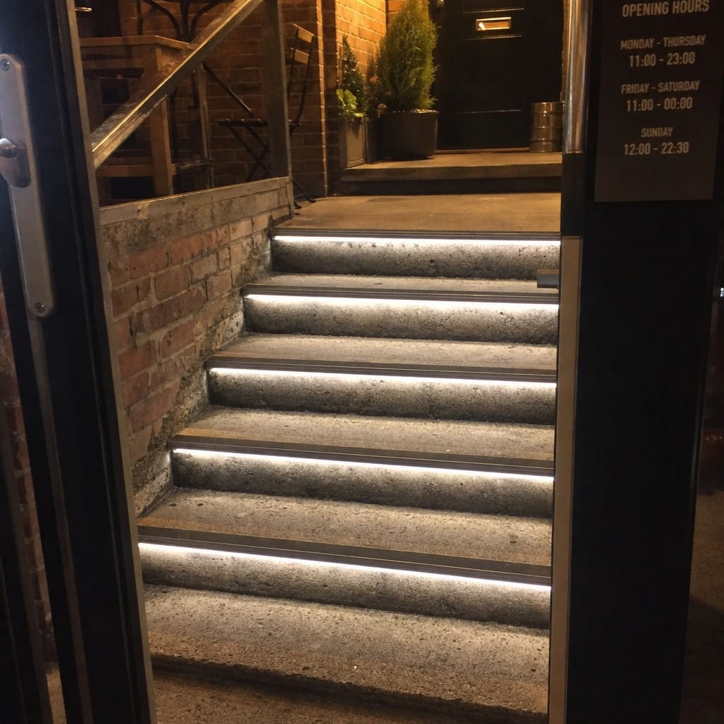 Customer photo review of Push In PVC End Caps for Light Down LED Stair Nosing - 76mm (Pack of 2)