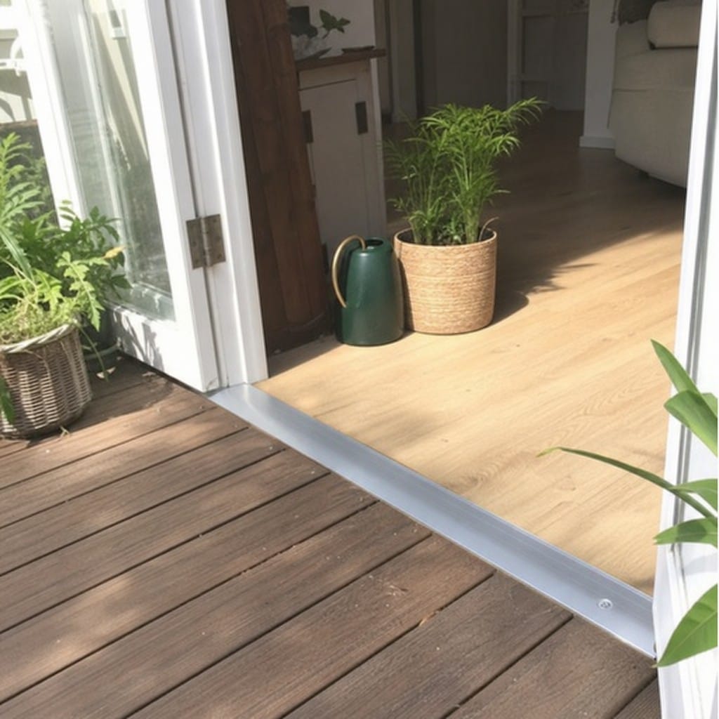 Customer photo review of 49mm Wide Aluminium Door Threshold Strip | Wide Floor Transition Bar