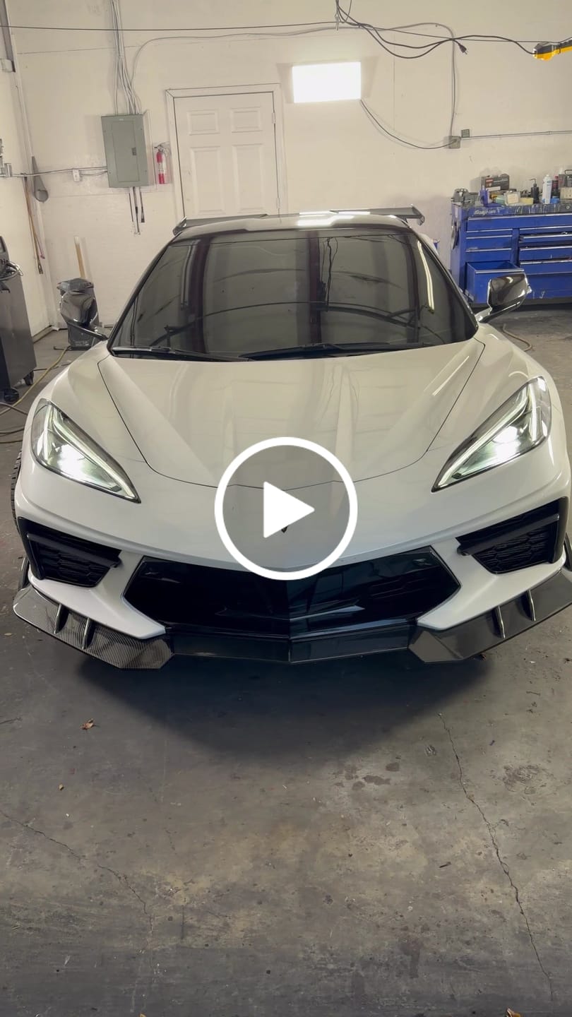 Customer video review of 2020-Up Corvette C8 DRY CARBON FIBER Sequential LED DRL Light Bar Bezel Insert
