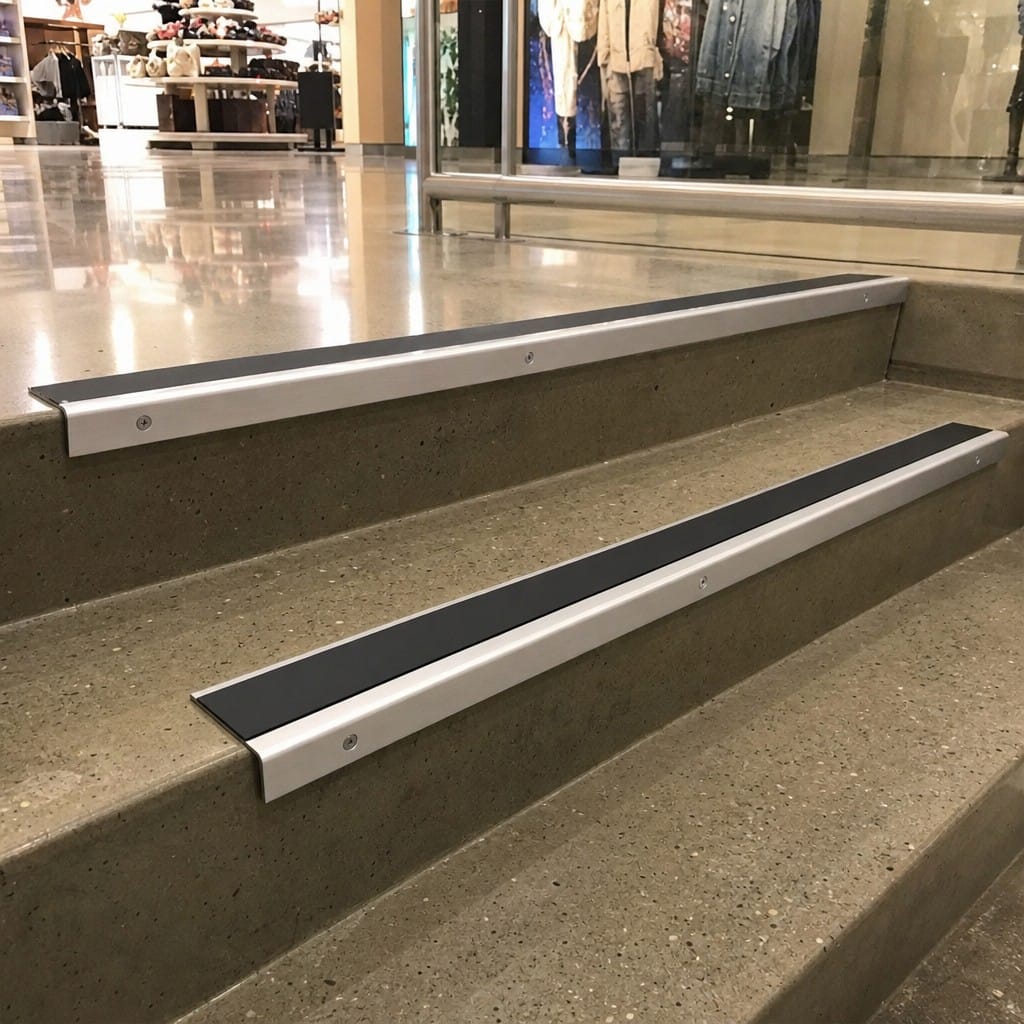 Customer photo review of Aluminium Stair Nosing 56x33mm Straight Edge Commercial, 4 Lengths