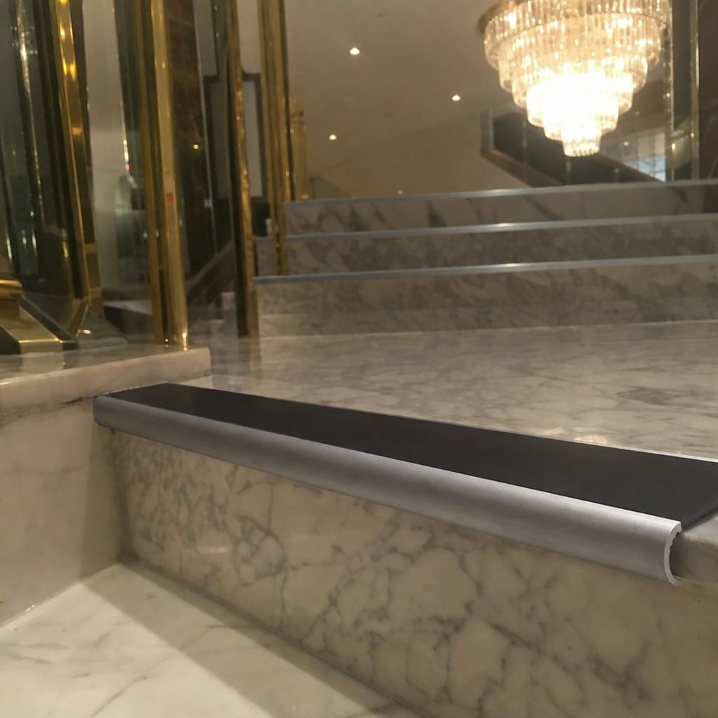Customer photo review of Bullnose Aluminium Stair Nosing 2.75m Single Insert 39mm