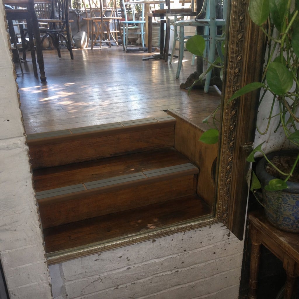 Customer photo review of Bullnose Stair Nosing 2.75m Aluminium 53mm Double Insert